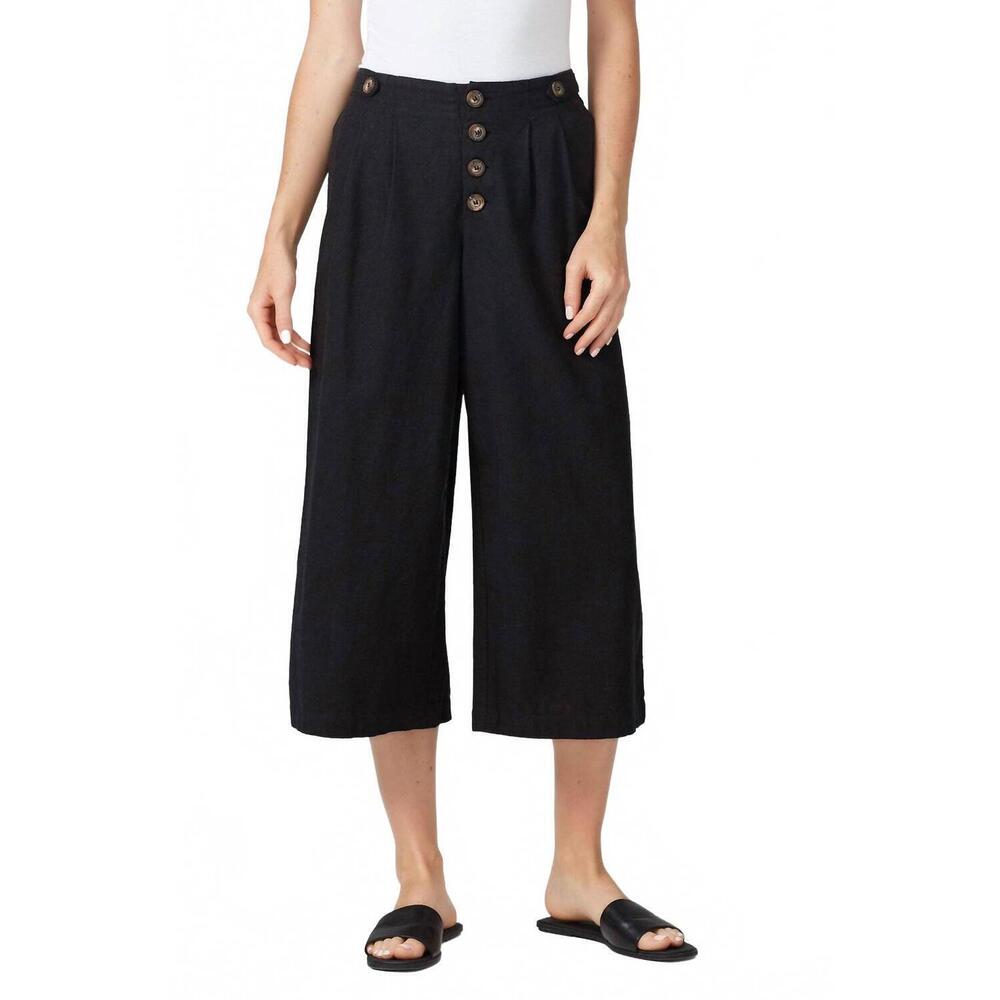 NEW GREYLIN nala linen culottes pants in black